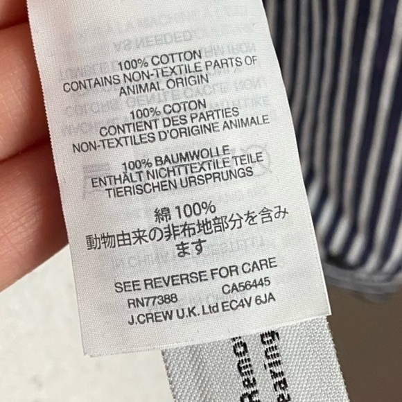 J. Crew • Navy Stripe Off Shoulder Ruffle Blouse - Picture 8 of 10